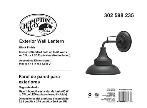 Home Decorators Black Outdoor Barn Light Wall Mount Sconce by Hampton Bay