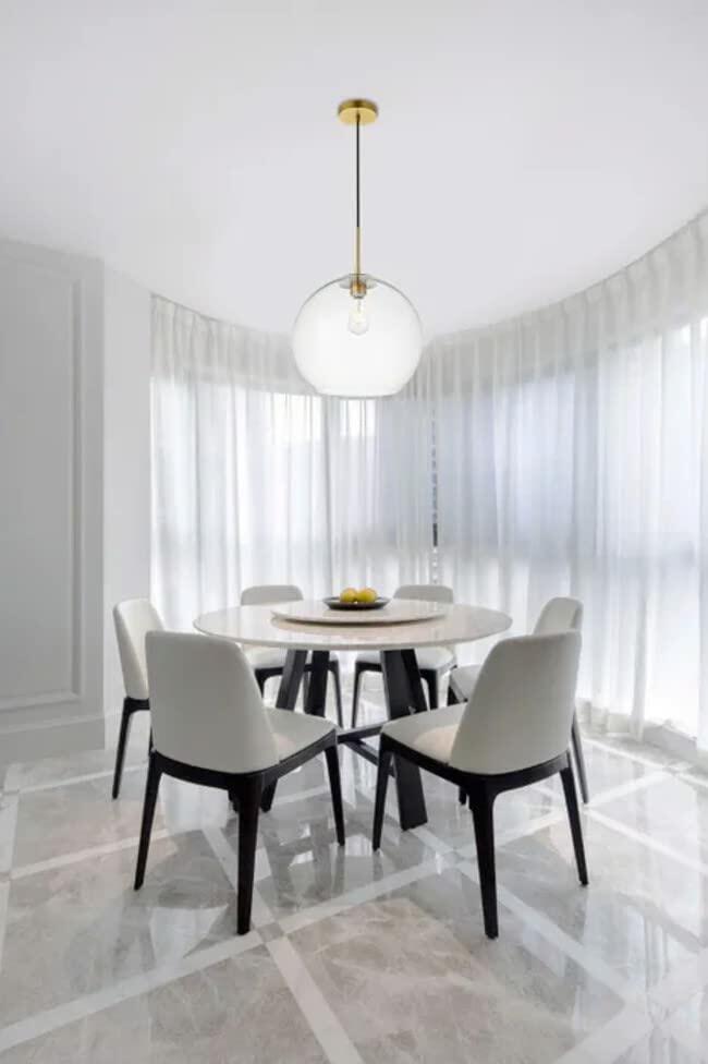 Living District Indoor Modern Home Decorative Bright Ceiling Baxter 1 Light Chrome Pendant with Clear Glass