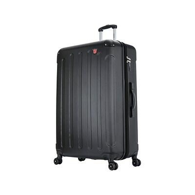 DUKAP Intely Hardside 31" Large Checked Spinner Suitcase with Integrated Digital Weight Scale - Black