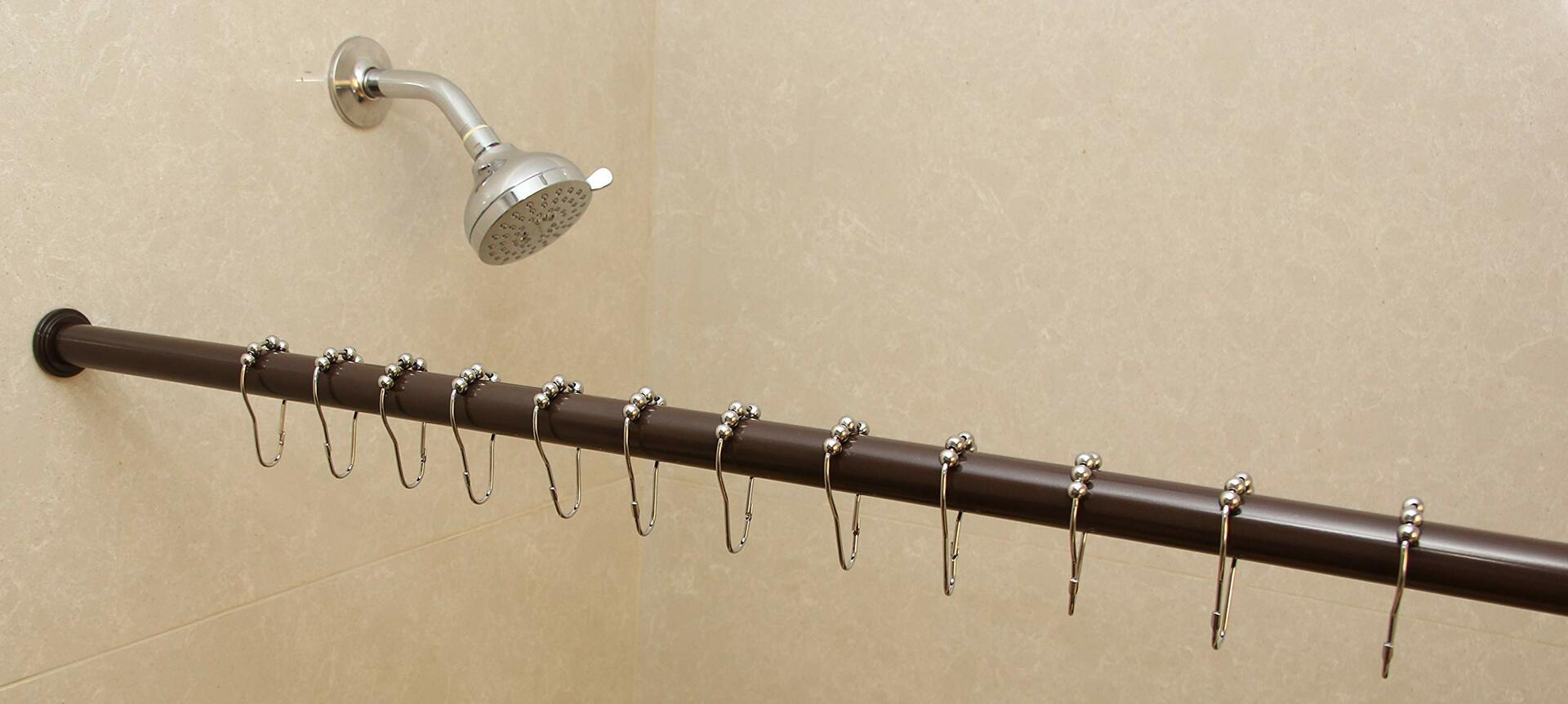 Urbanest 1" No Drilling Shower Closet Window Metal Premium Adjustable Tension Rod, Heavy Duty, 42-inch to 72-inch, Oil-Rubbed Bronze/ORB