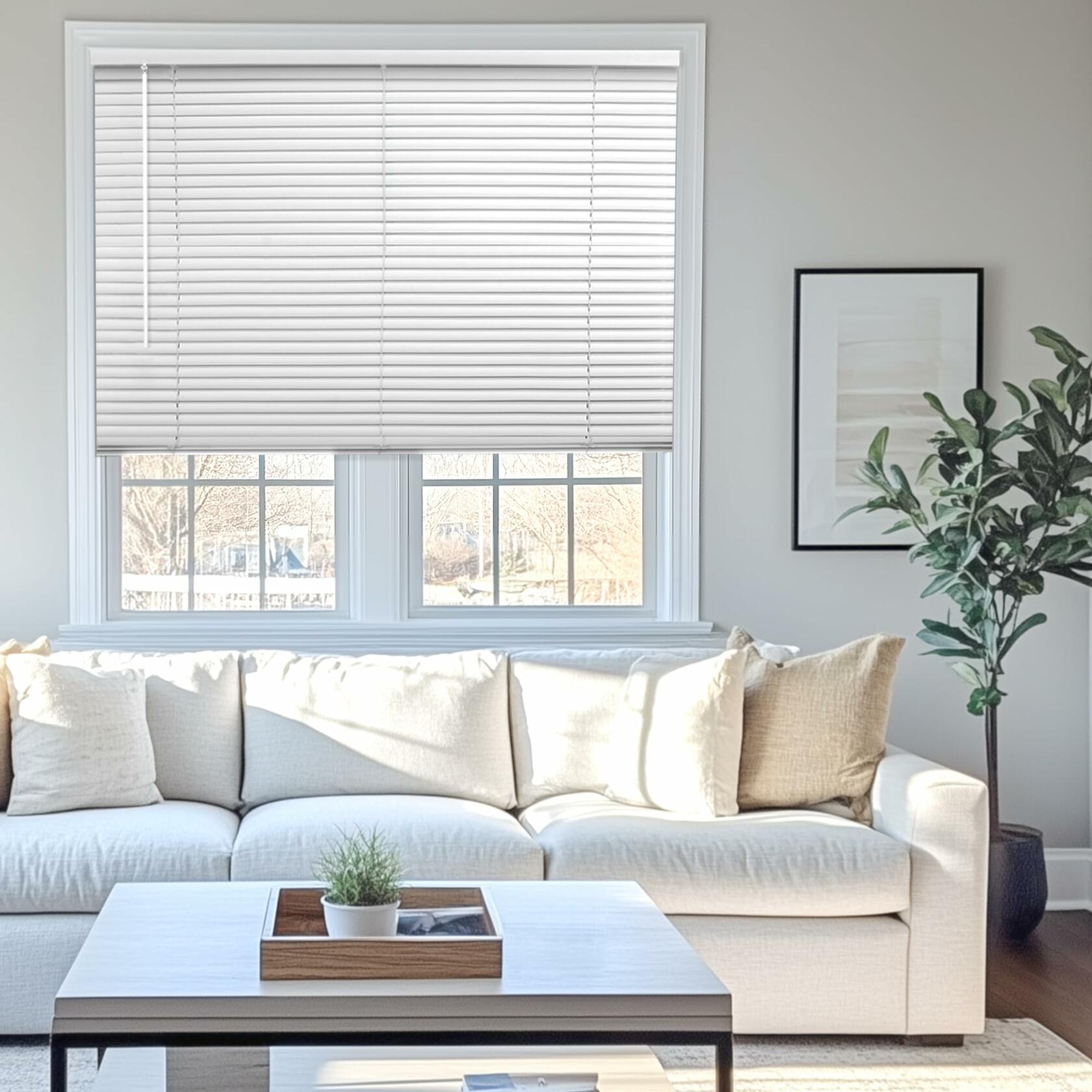 CHICOLOGY Blinds for Windows , Mini Blinds , Window Blinds , Door Blinds , Blinds & Shades , Camper Blinds , Mini Blinds for Windows , Horizontal Window Blinds , Gloss White, 34"W X 84"H