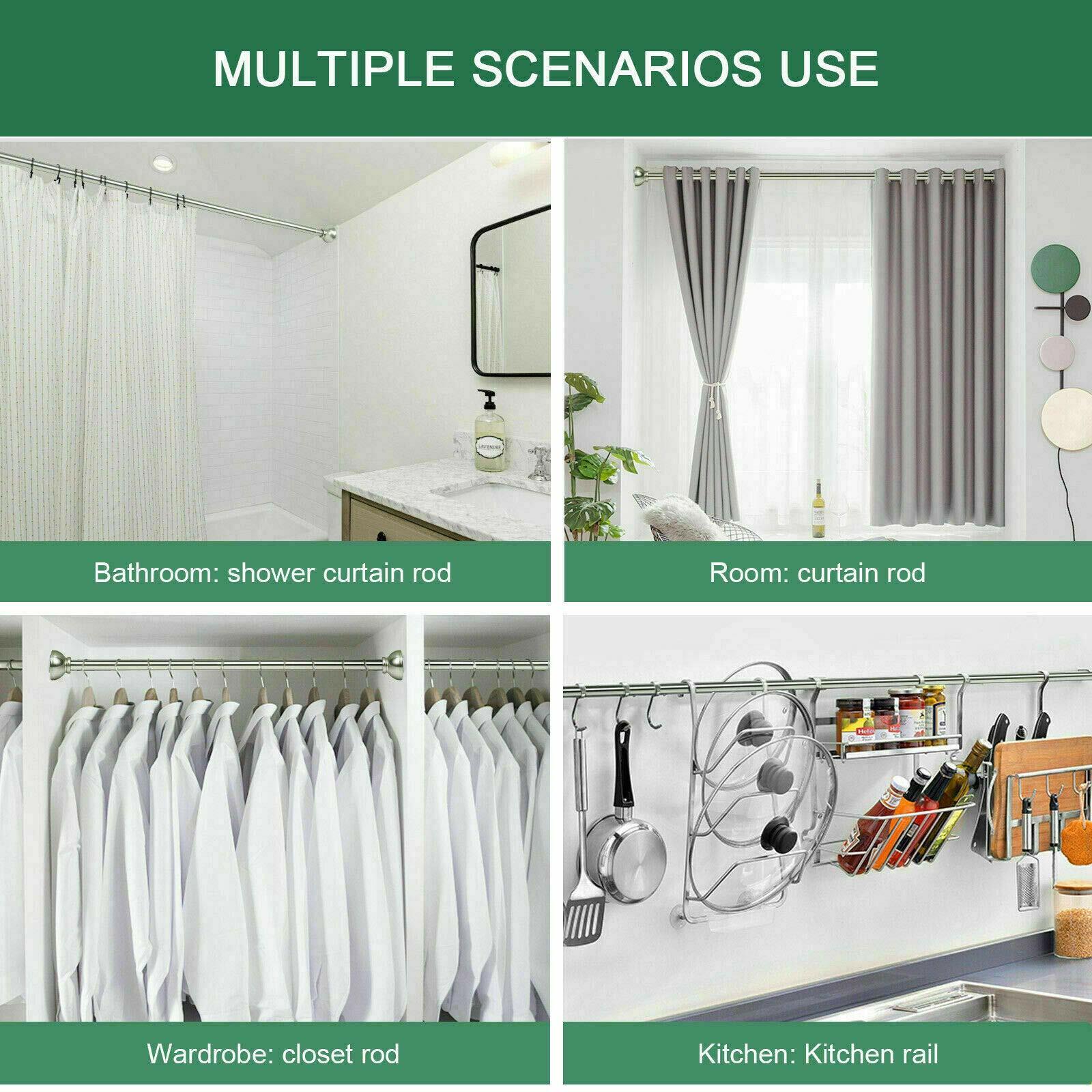 Urbanest 1" No Drilling Shower Closet Window Metal Premium Adjustable Tension Rod, Heavy Duty, 42-inch to 72-inch, Oil-Rubbed Bronze/ORB