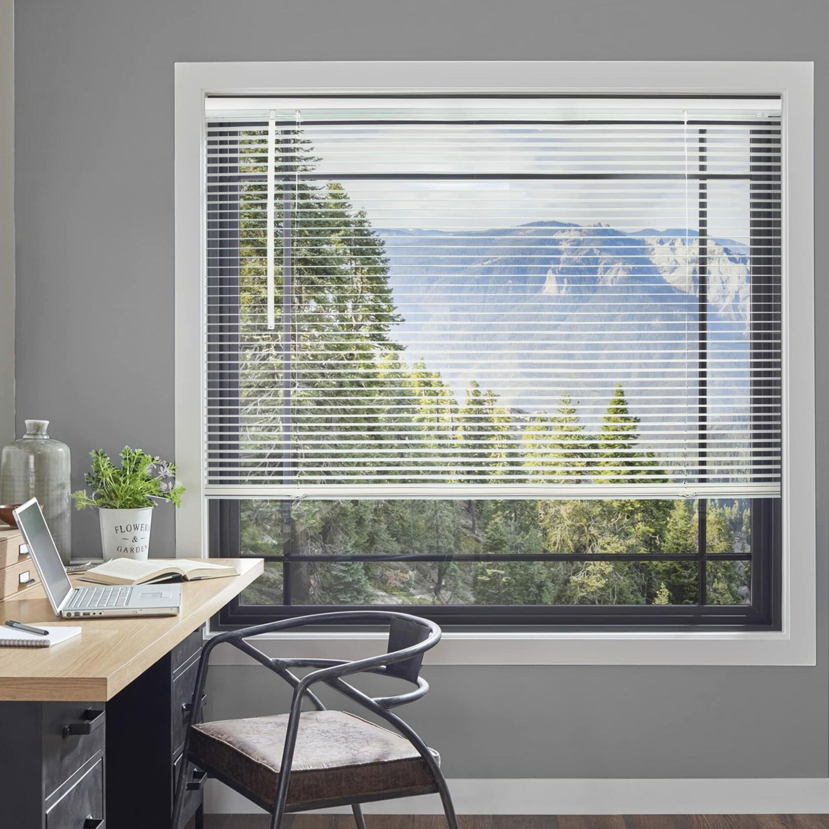 CHICOLOGY Blinds for Windows , Mini Blinds , Window Blinds , Door Blinds , Blinds & Shades , Camper Blinds , Mini Blinds for Windows , Horizontal Window Blinds , Gloss White, 34"W X 84"H