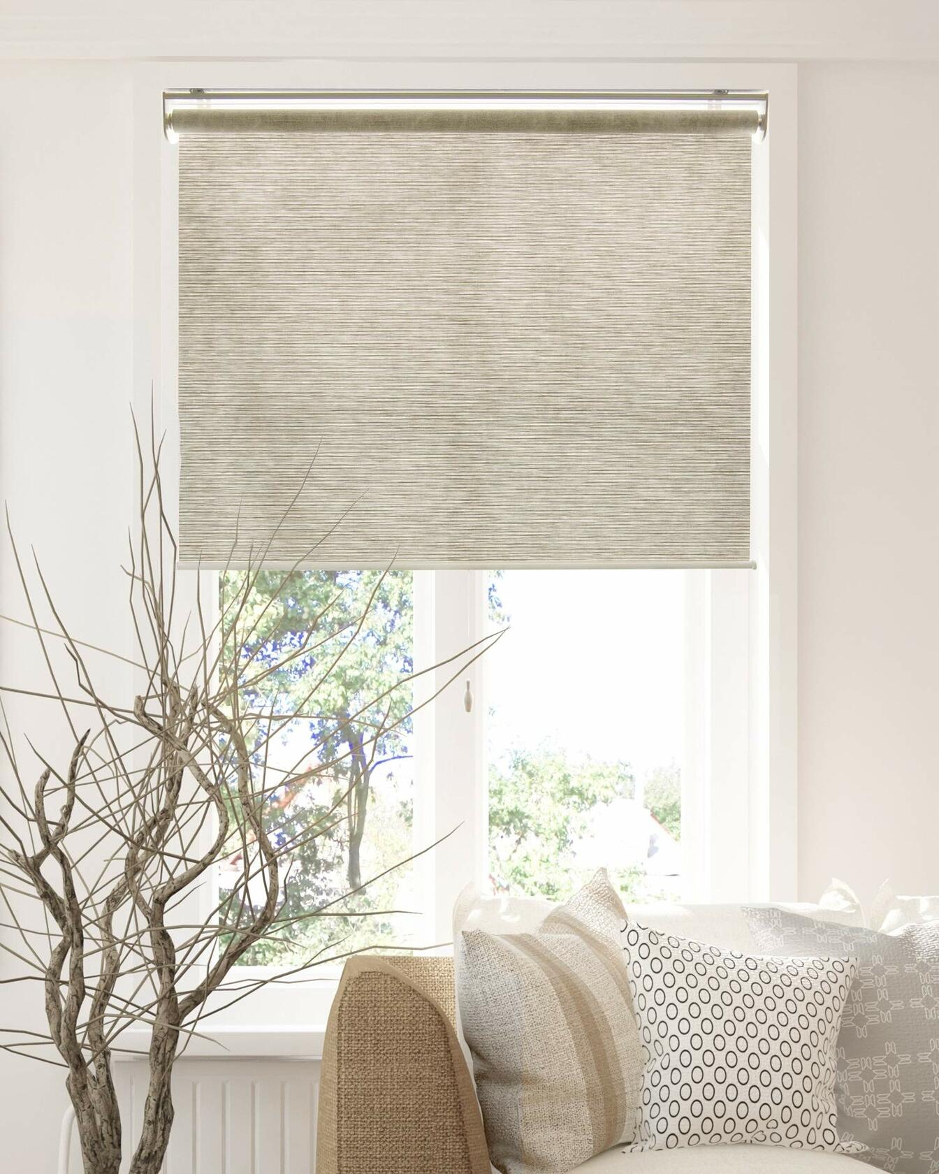 CHICOLOGY Roller Shades , Cordless Blinds , Window Shades for Home , Roller Window Shades , Window Treatments , Door Blinds , Light Filtering Shades , Felton Sand (Natural Woven) , 23"W X 72"H