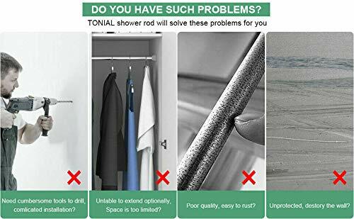 Urbanest 1" No Drilling Shower Closet Window Metal Premium Adjustable Tension Rod, Heavy Duty, 42-inch to 72-inch, Oil-Rubbed Bronze/ORB