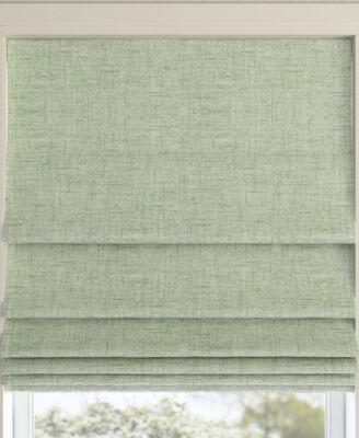 Sun Zero Somerton Textured 100% Blackout Cordless Roman Shade 31 x64 Sage Green