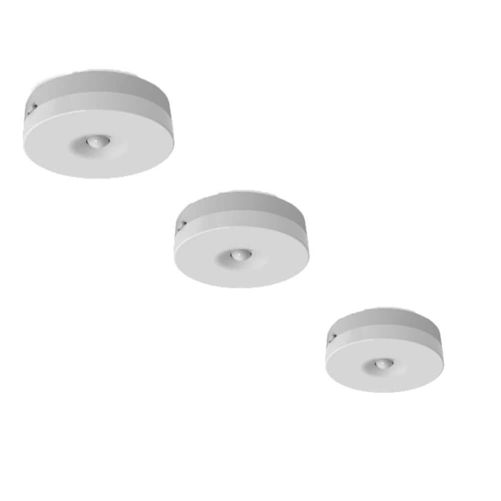 3 in. Battery Operated LED White Motion Sensor Rechargeable Bright White 3000K