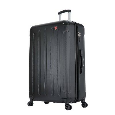 DUKAP Intely Hardside 31" Large Checked Spinner Suitcase with Integrated Digital Weight Scale - Black