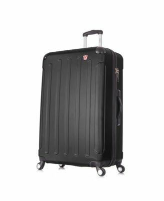 DUKAP Intely Hardside 31" Large Checked Spinner Suitcase with Integrated Digital Weight Scale - Black