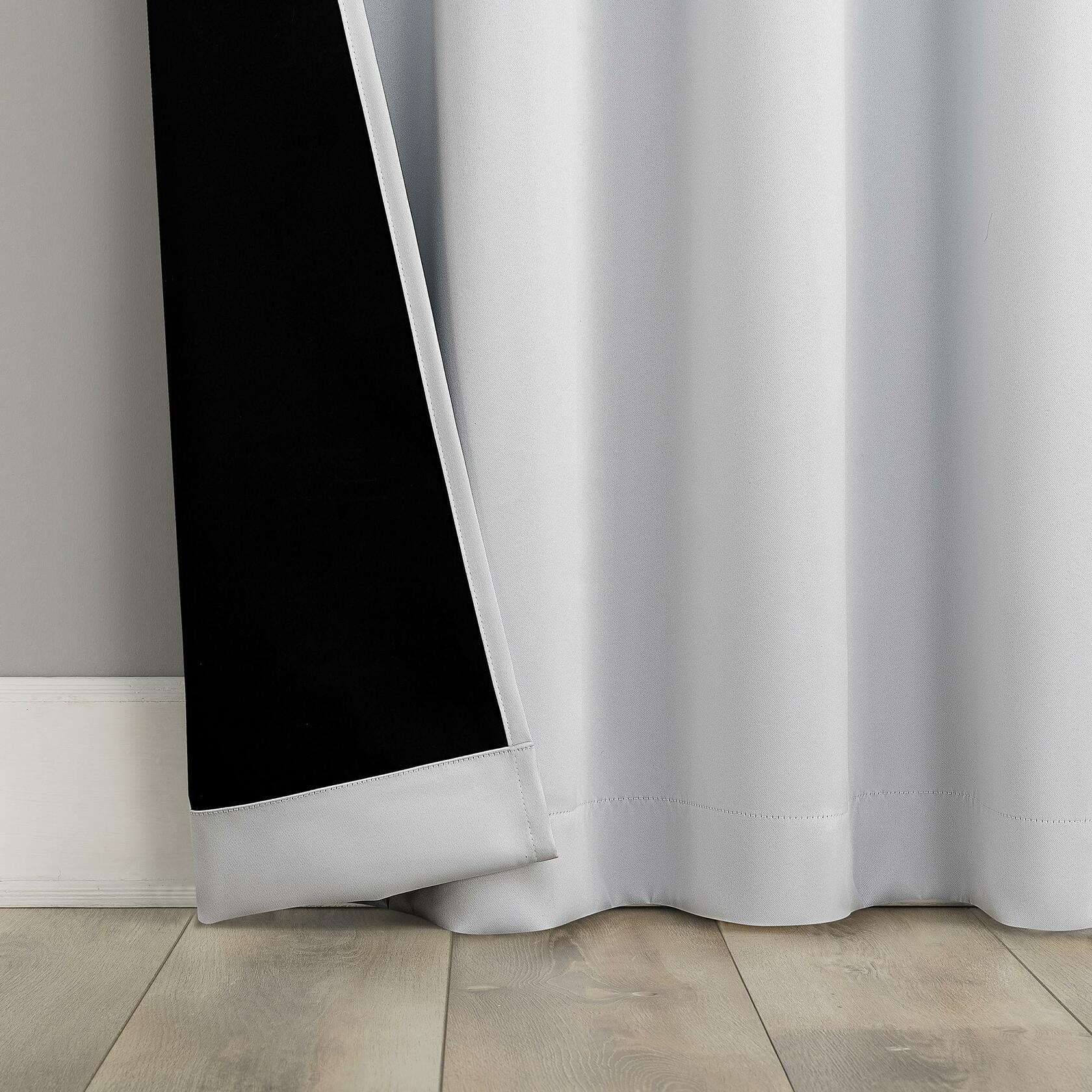 Sun Zero Oslo Theater Grade Extreme 100% Blackout Rod Pocket Curtain Panel, 52" x 63", White