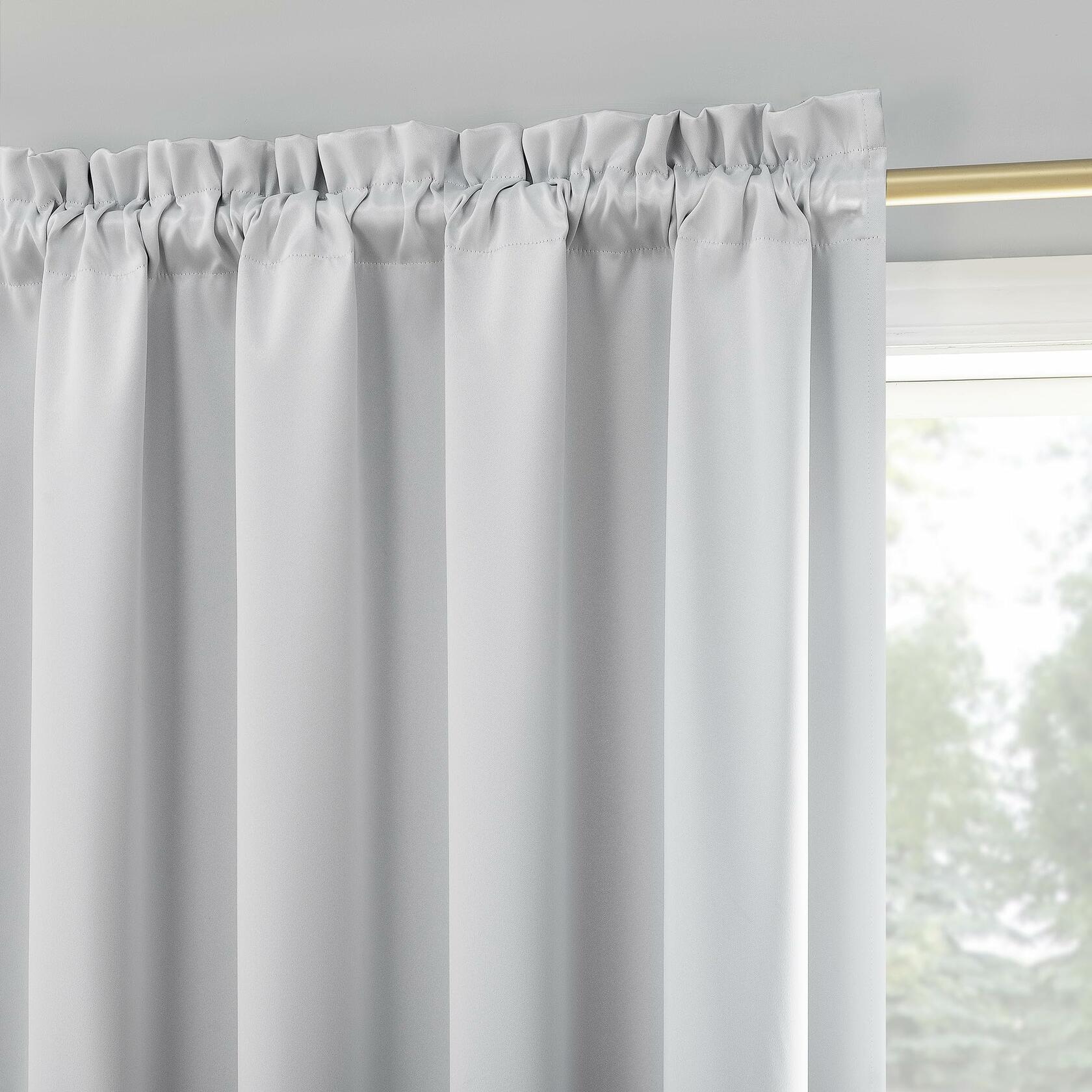 Sun Zero Oslo Theater Grade Extreme 100% Blackout Rod Pocket Curtain Panel, 52" x 63", White