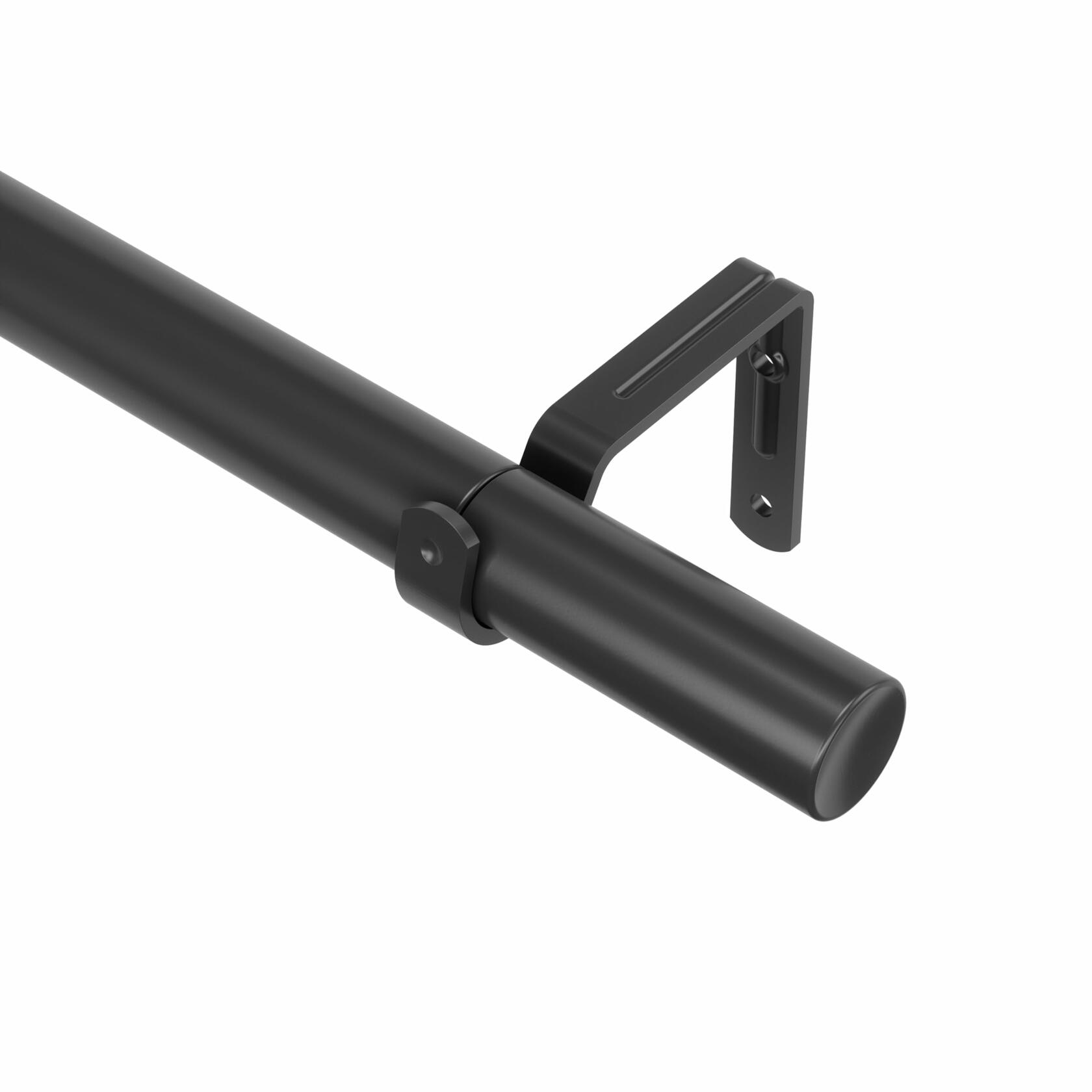 Umbra Zen Modern 1-Inch Curtain Rod, Includes 2 Matching Finials, Brackets & Hardware, 32 to 128-Inch, 42"-120", Black