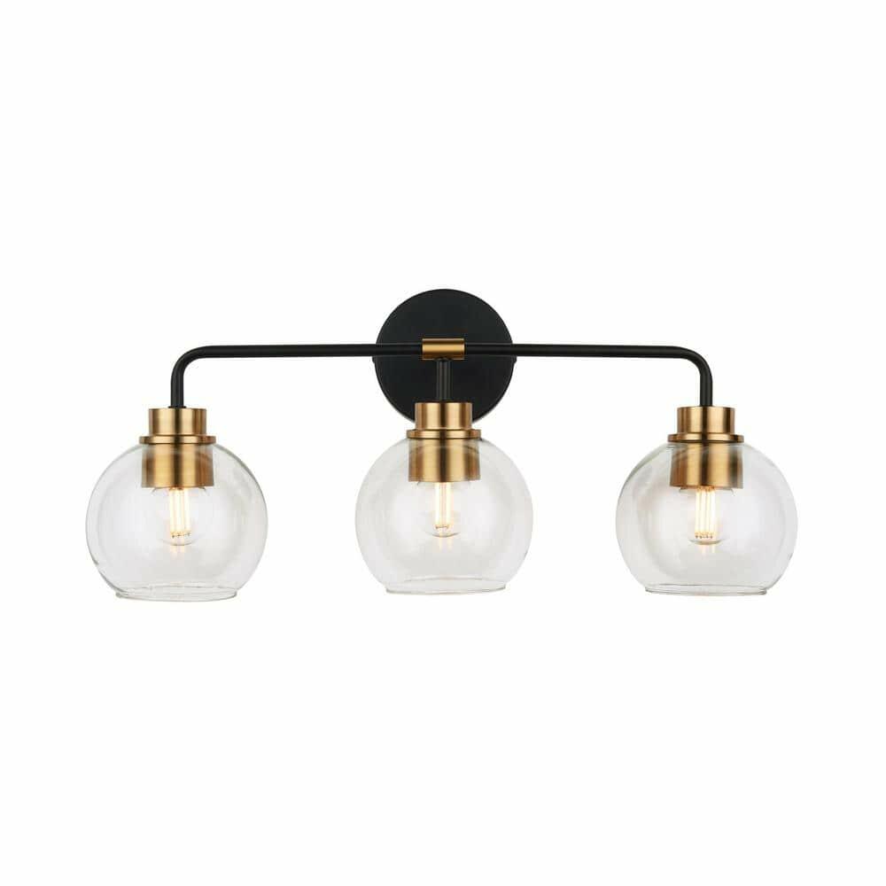 Hampton Bay Vista Heights 3-Light Aged Bronze and Brass Vanity Light