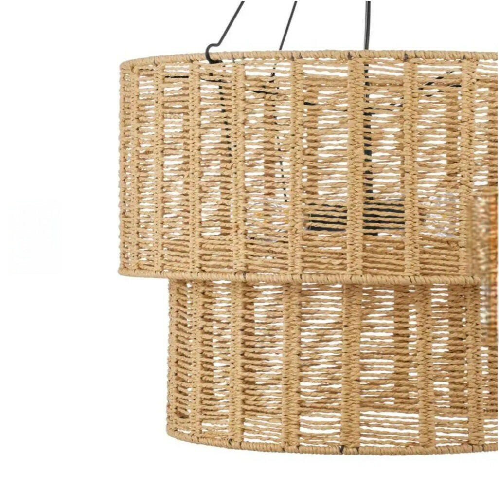 Hampton Bay Pendant 24.37"x24.37"x110.25" 3-Light Basket Hanging Weave Shade