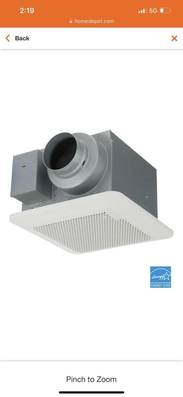 Panasonic RG-C811HA WhisperChoice Auto DC Pick-A-Flow Humidity Sense Fan
