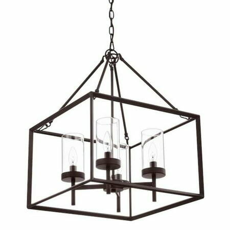 Hampton Bay Lainey 4-Light Bronze Chandelier Light Fixture with Clear Glass