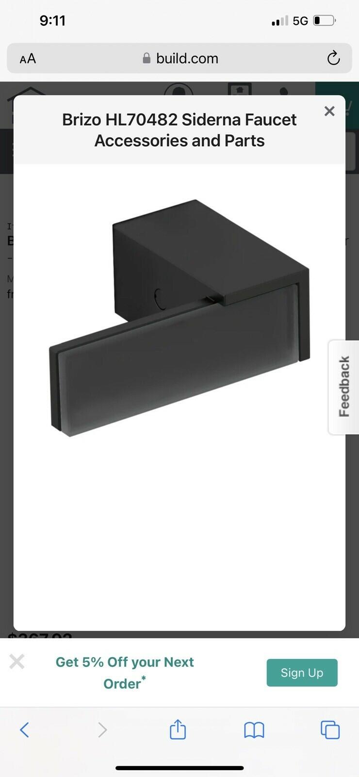 Brizo Siderna HL70482-BL Lever Handle Kit in Matte Black *READ*
