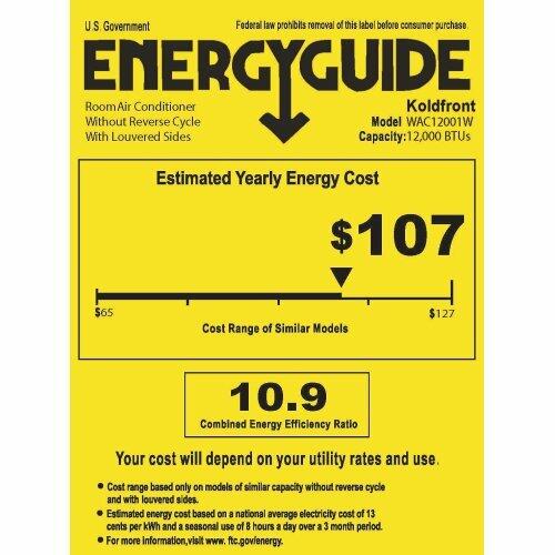 Koldfront WAC12001W 12,000 BTU 208/230V Heat/Cool Window Air Conditioner