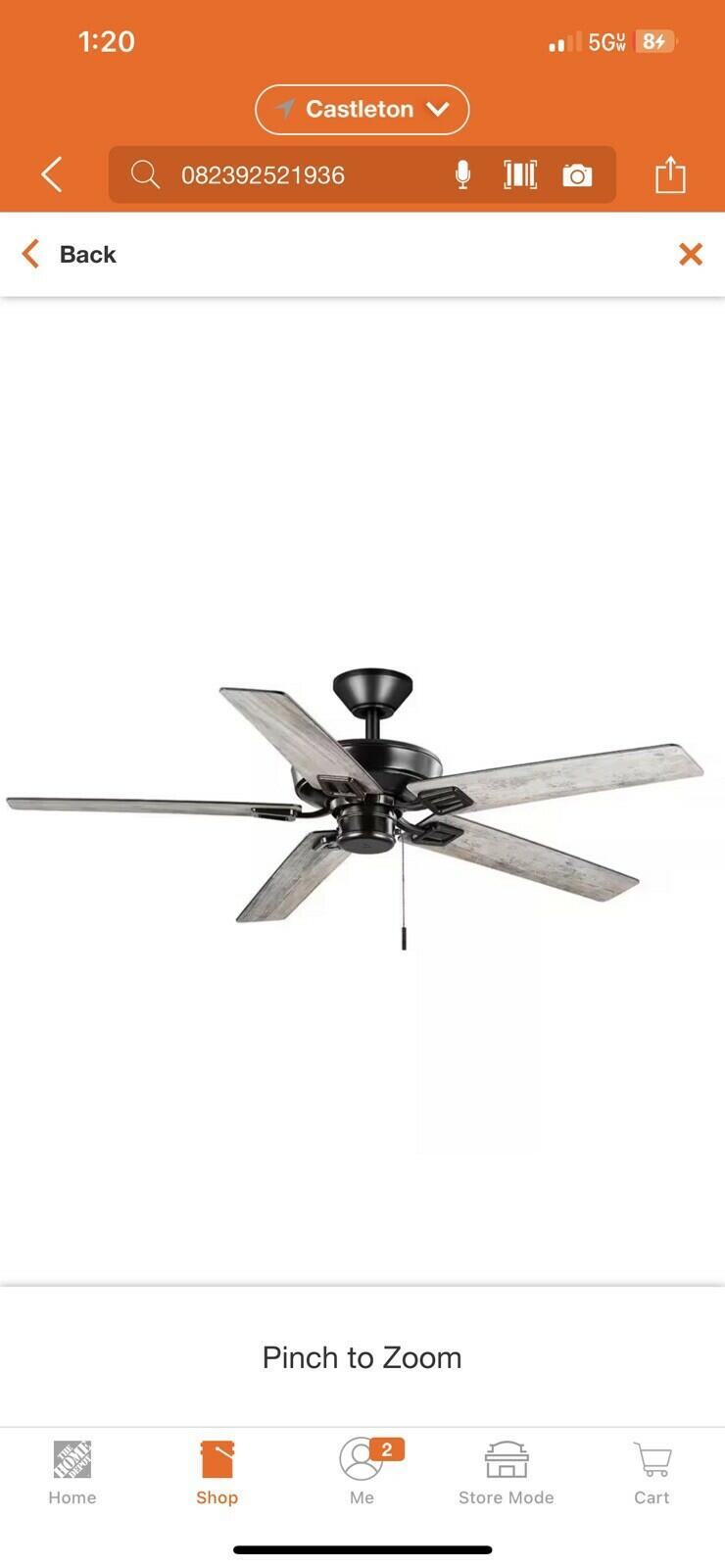 NEW! HAMPTON BAY Bayfield 52' Indoor Matte Black Dry Rated Ceiling Fan