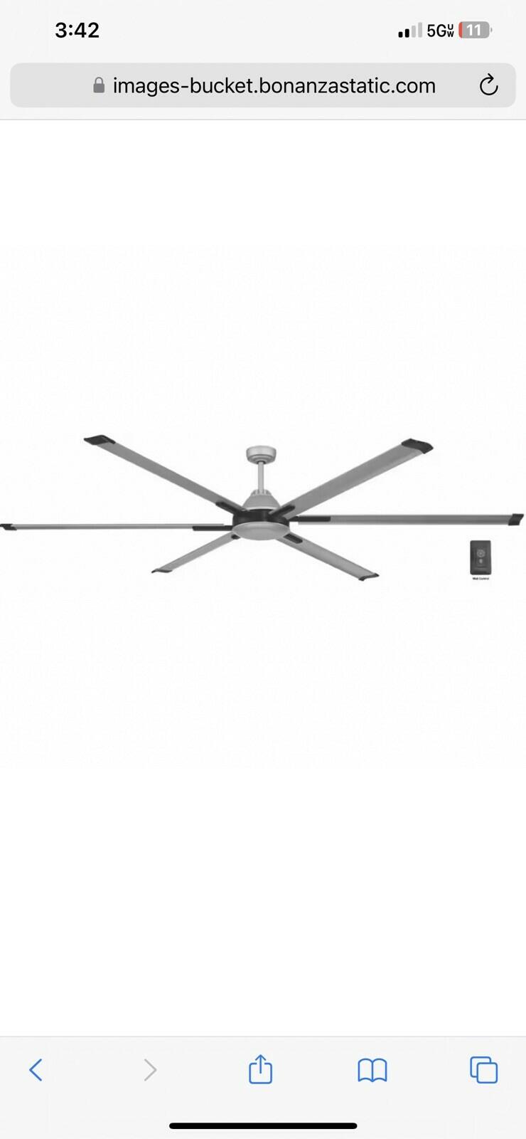 High Velocity 8 ft. Indoor/Outdoor Ceiling Fan Wall Control Titanium
