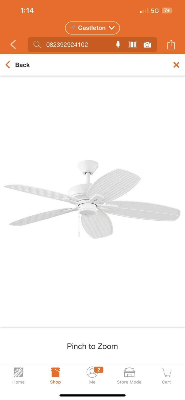 Cartrella 52 in. Indoor/Outdoor Matte White Ceiling Fan with Pull Chains (OB)
