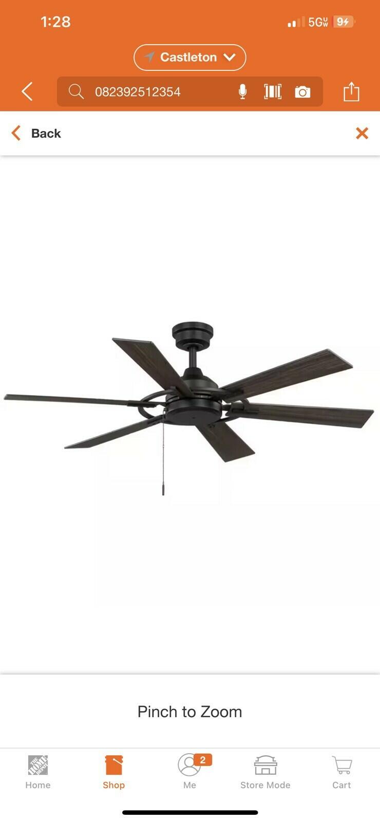 Home Decorators 51235 Makenna 52" Indoor/Covered Outdoor Ceiling Fan Matte Black