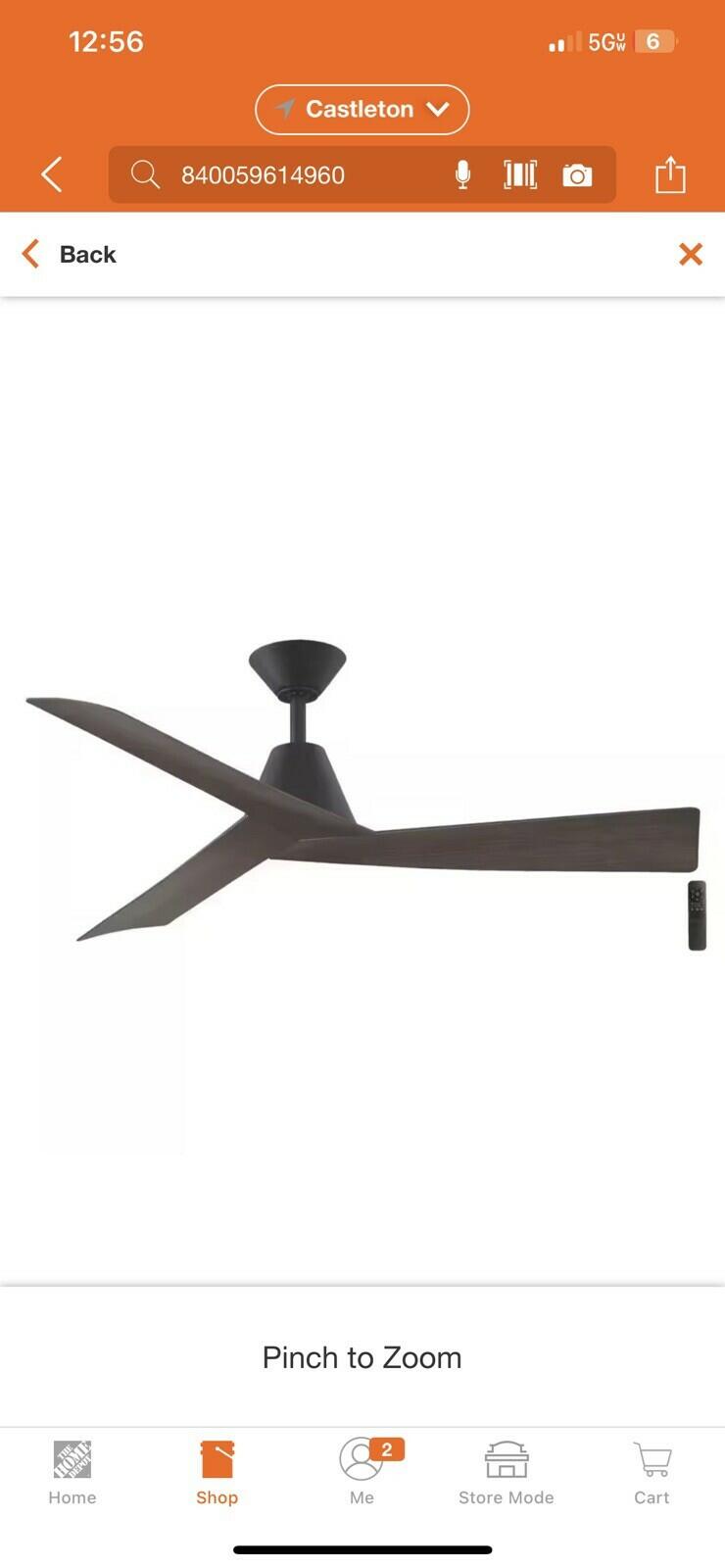 Ceiling Fan 72" Indoor/Outdoor Home Decorators Smart Whiskey Barrel Blades