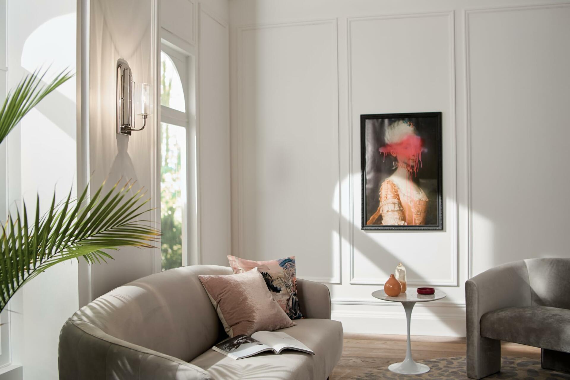 Kichler Kimrose™ 1 Light Wall Sconce with Clear Fluted Glass in Polished Nickel