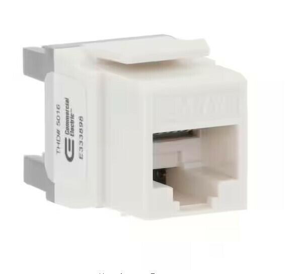 ~NEW~ Commercial Electric Cat-6 Jack in White (25-Pack)