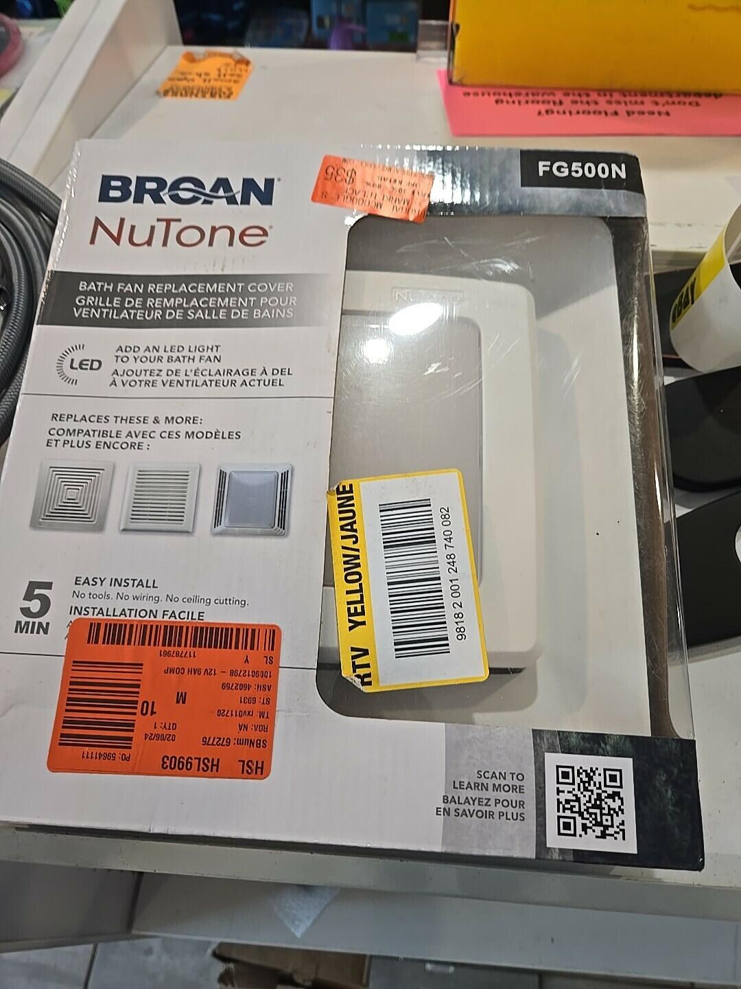 Broan NuTone FG500N LED Grille Upgrade For Ventilation Fans Open Box