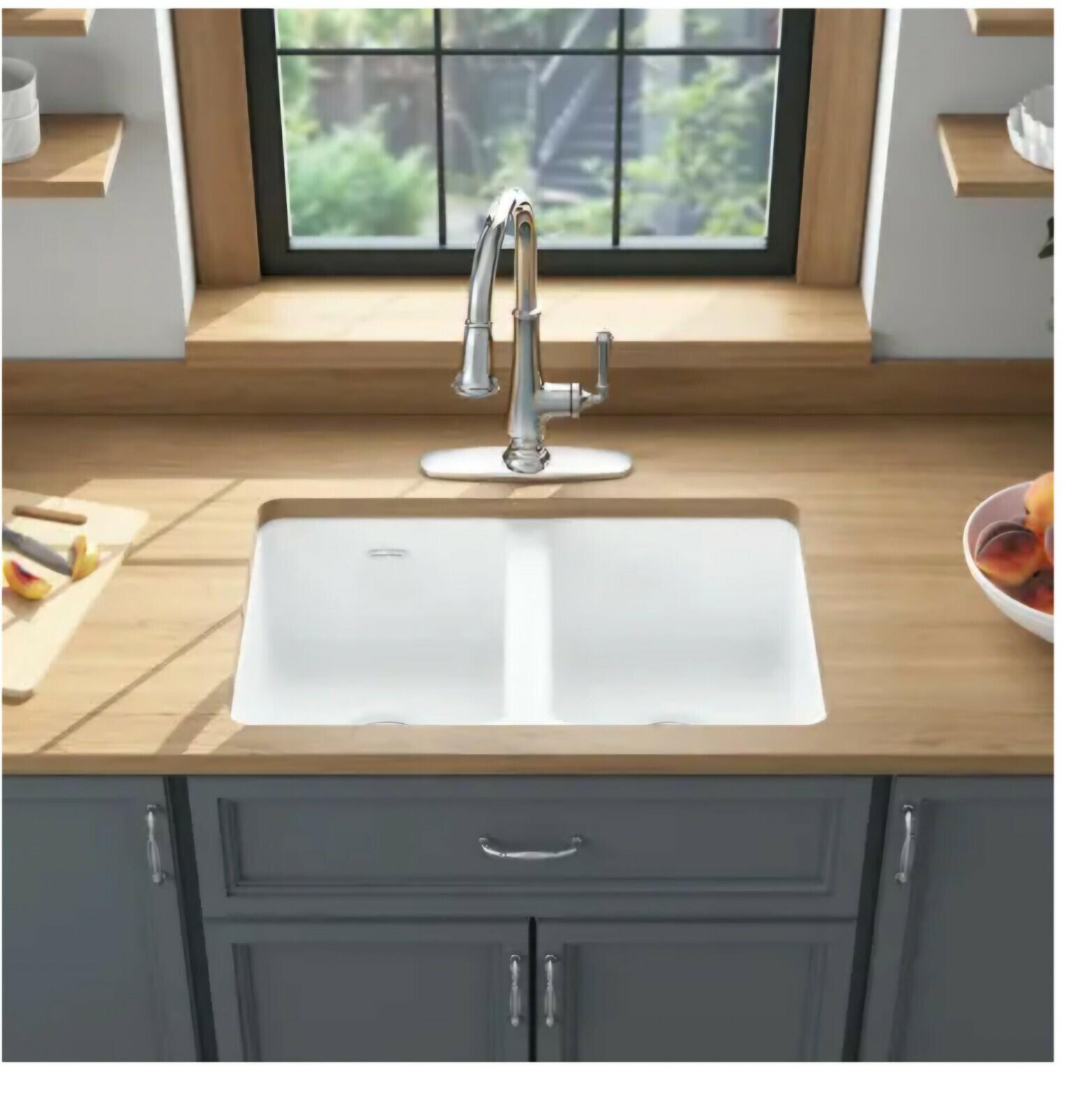 American Standard 77DB.30190 Delancey 30-1/16" Undermount Double - White