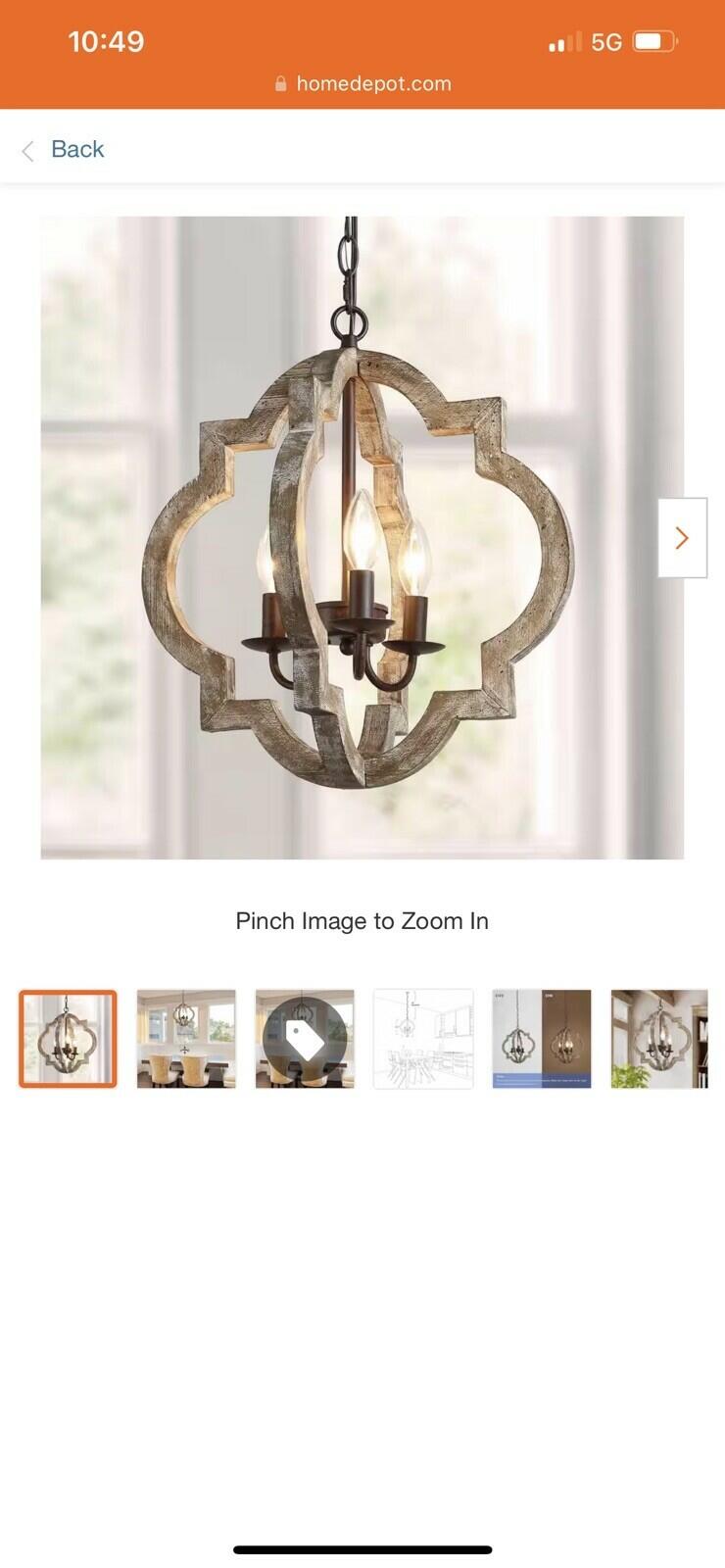 Farmhouse Rustic Bronze Weathered Wood Chandelier 16 in. 3-Light Dining Room Isl