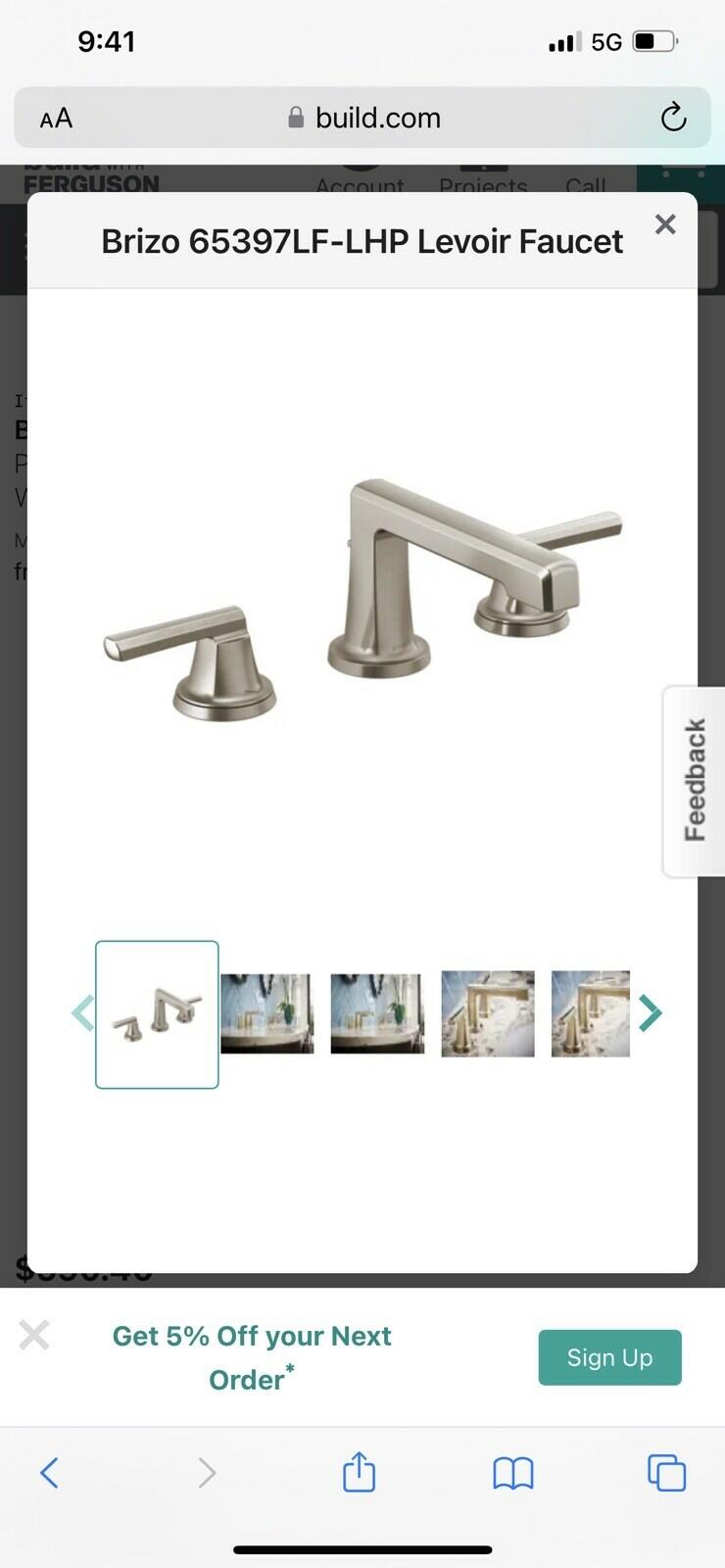Brizo Levoir 65397LF-NKLHP-ECO Bathroom Faucet-Luxe Nickel-No Handles