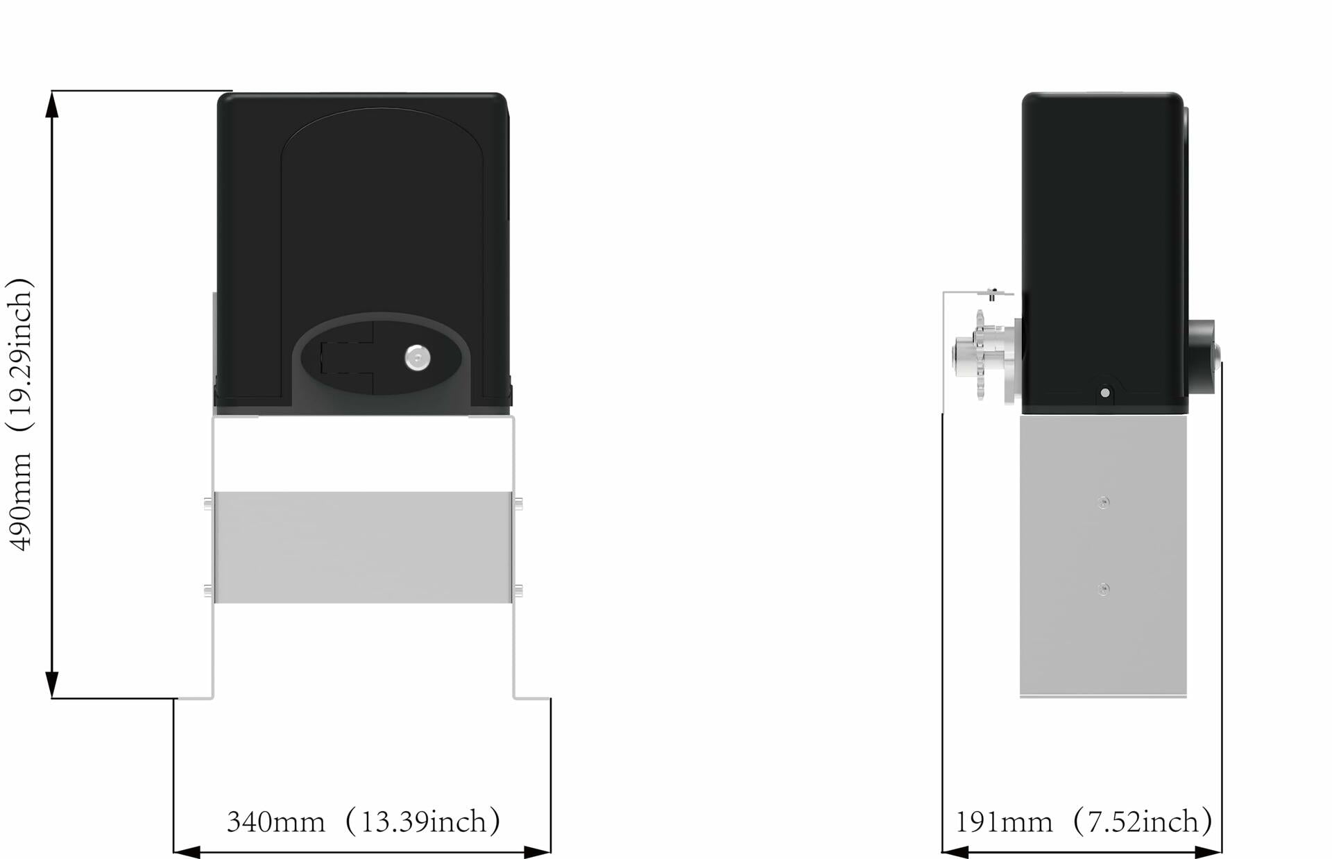 GATEXPERT Sliding Automatic Gate Operator Kit with 2 Remote Controls Slide Gates