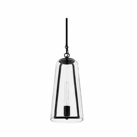 Desmond 8 in. 1-Light Modern Black Hanging Pendant Light 1006855158 Home Depot