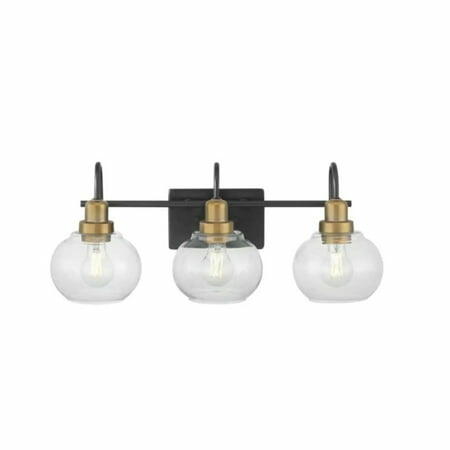 Home Decorators Halyn 23 Matte Black Vanity Light w/Vintage Brass Accents