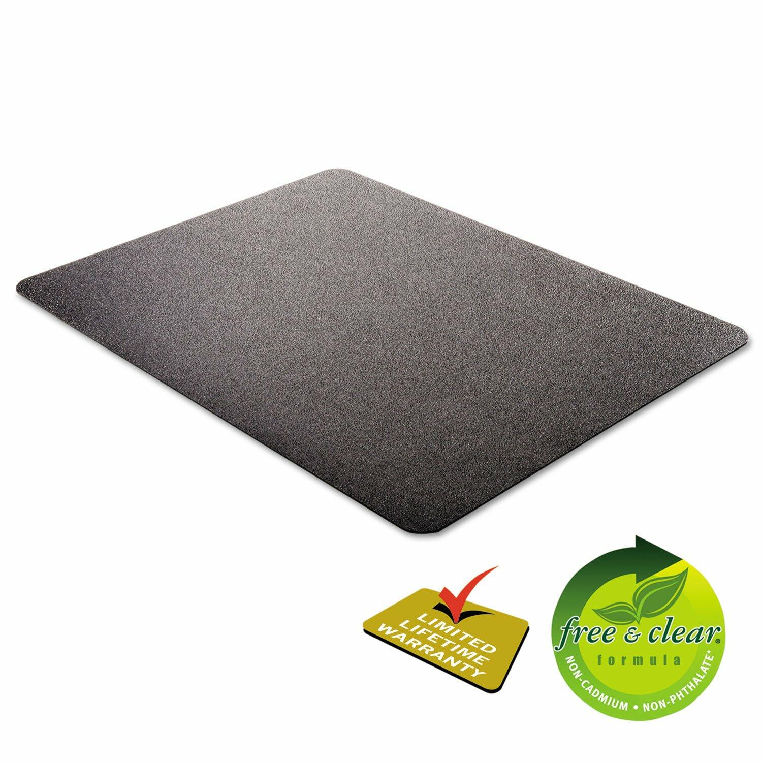 Deflecto EconoMat Chair Mat, for Carpet, Straight Edge, Black, 46” x 60”