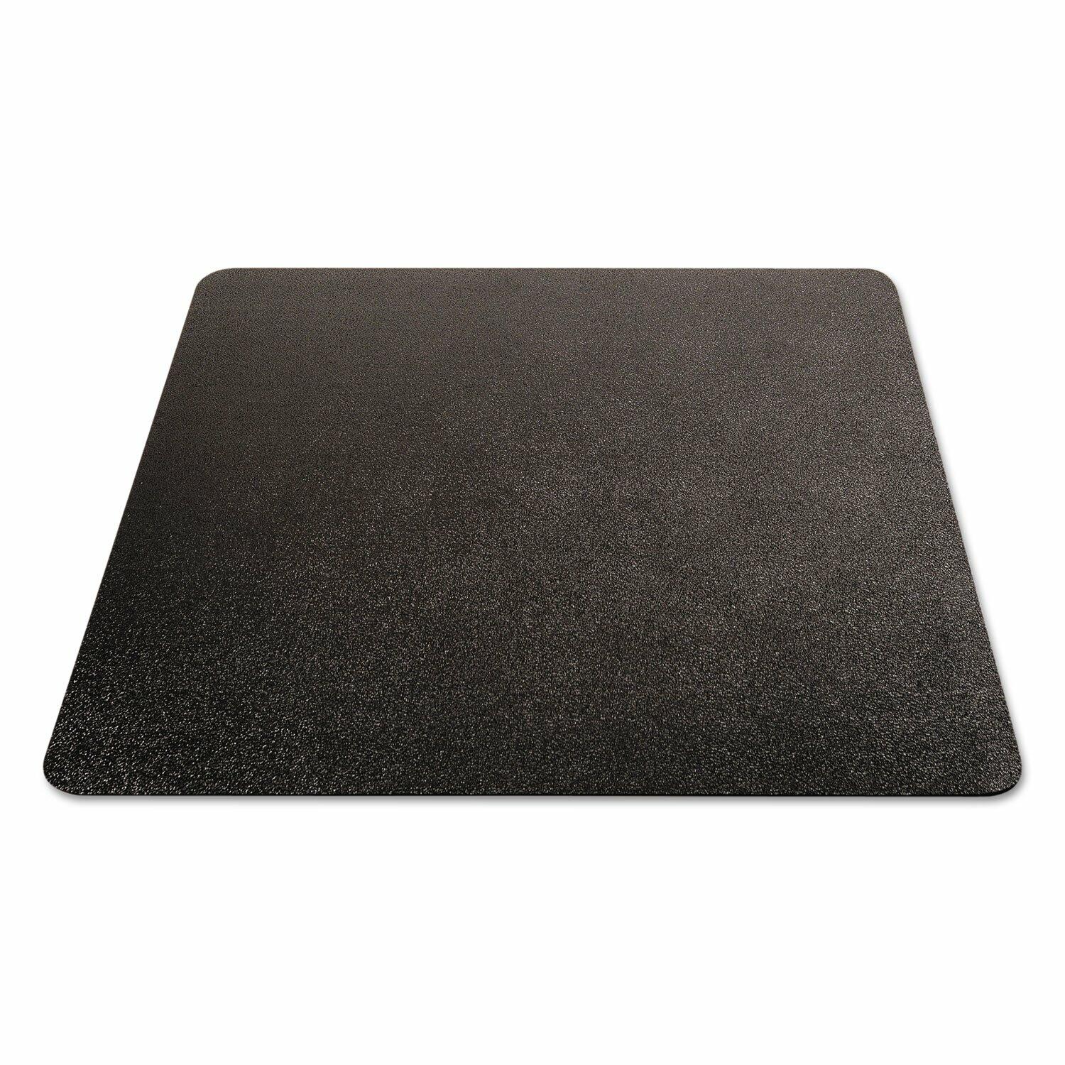 Deflecto EconoMat Chair Mat, for Carpet, Straight Edge, Black, 46” x 60”