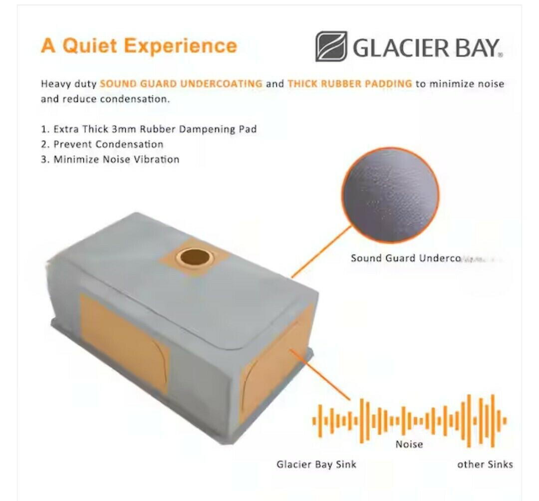 Glacier Bay 4311F 30" Apron-Front Farmhouse Single Bowl Workstation Sink -...