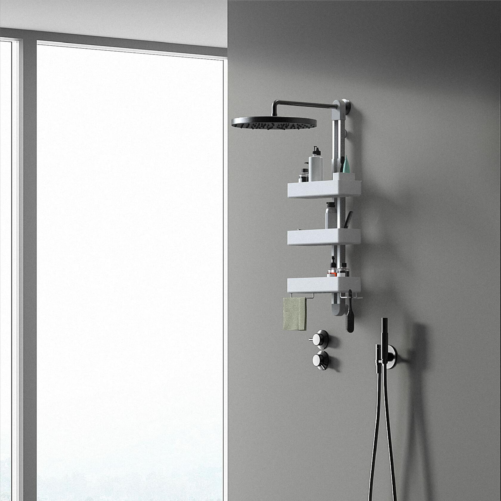 Sharper Image The SpaStudio Hook, Modular Hanging Shower Caddy, Adjustable 3