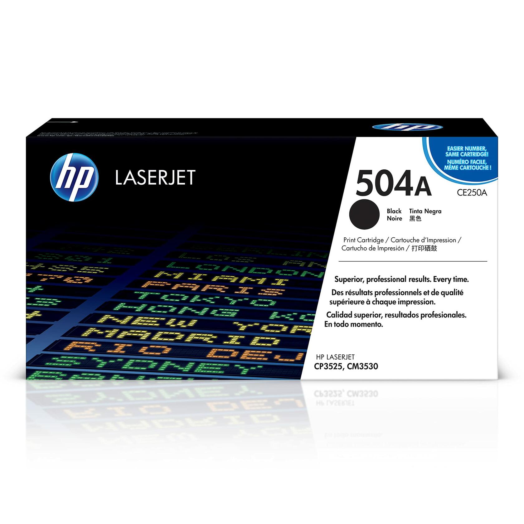 HP 504A Black Toner Cartridge | Works with HP Color LaserJet CM3530, CP3525