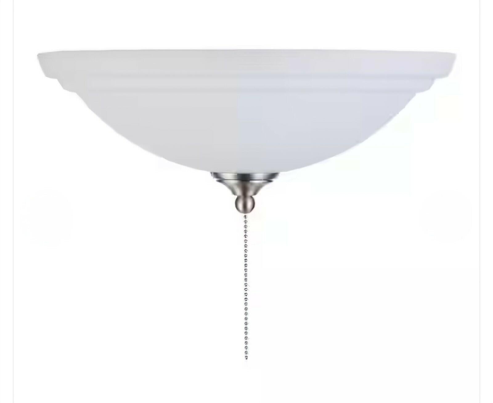 Hampton bay 91601 2-Light White Glass Bowl Ceiling Fan LED Light Kit