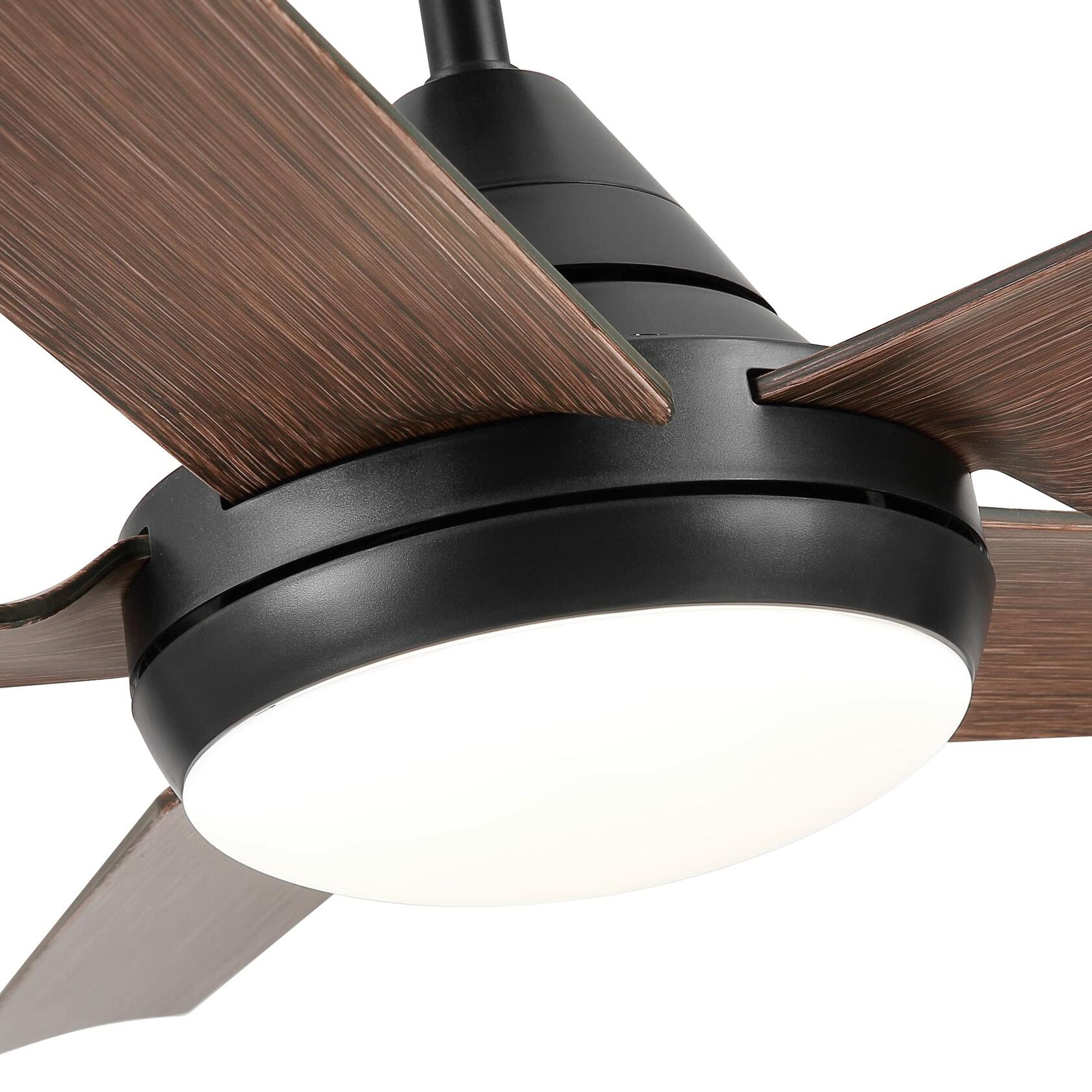 Teemful 48 Inch Ceiling Fans with Lights Remote Control, 5 Reversible Blade,
