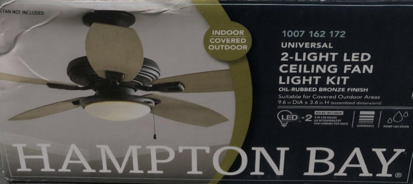Hampton bay 91602 2-Light Oil Rubbed Bronze Ceiling Fan Moon LED Light Kit