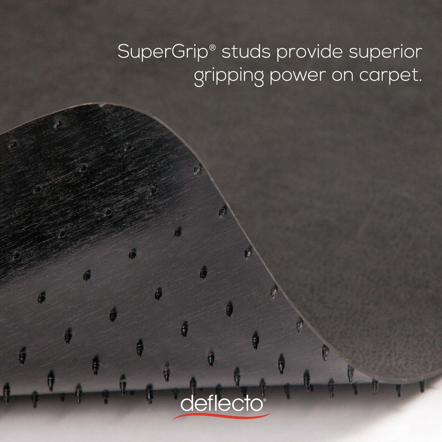 Deflecto EconoMat Chair Mat, for Carpet, Straight Edge, Black, 46” x 60”