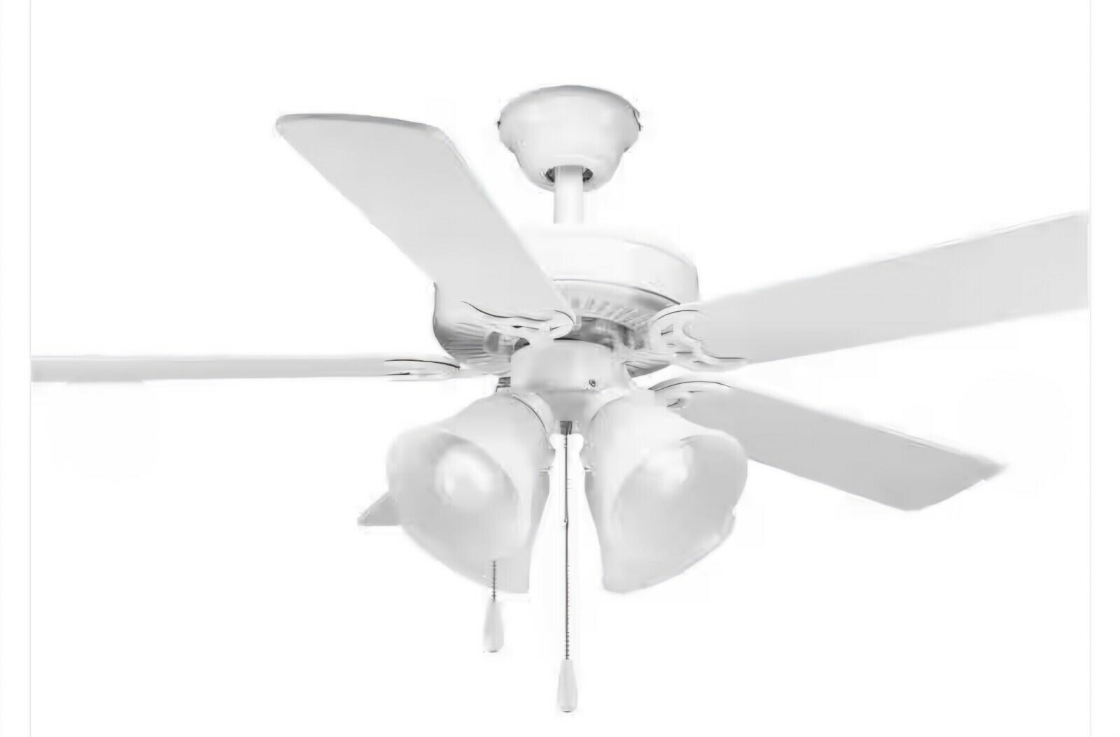 Progress Lighting Fan Light Kits Collection 4-Light White Ceiling Fan Light Kit