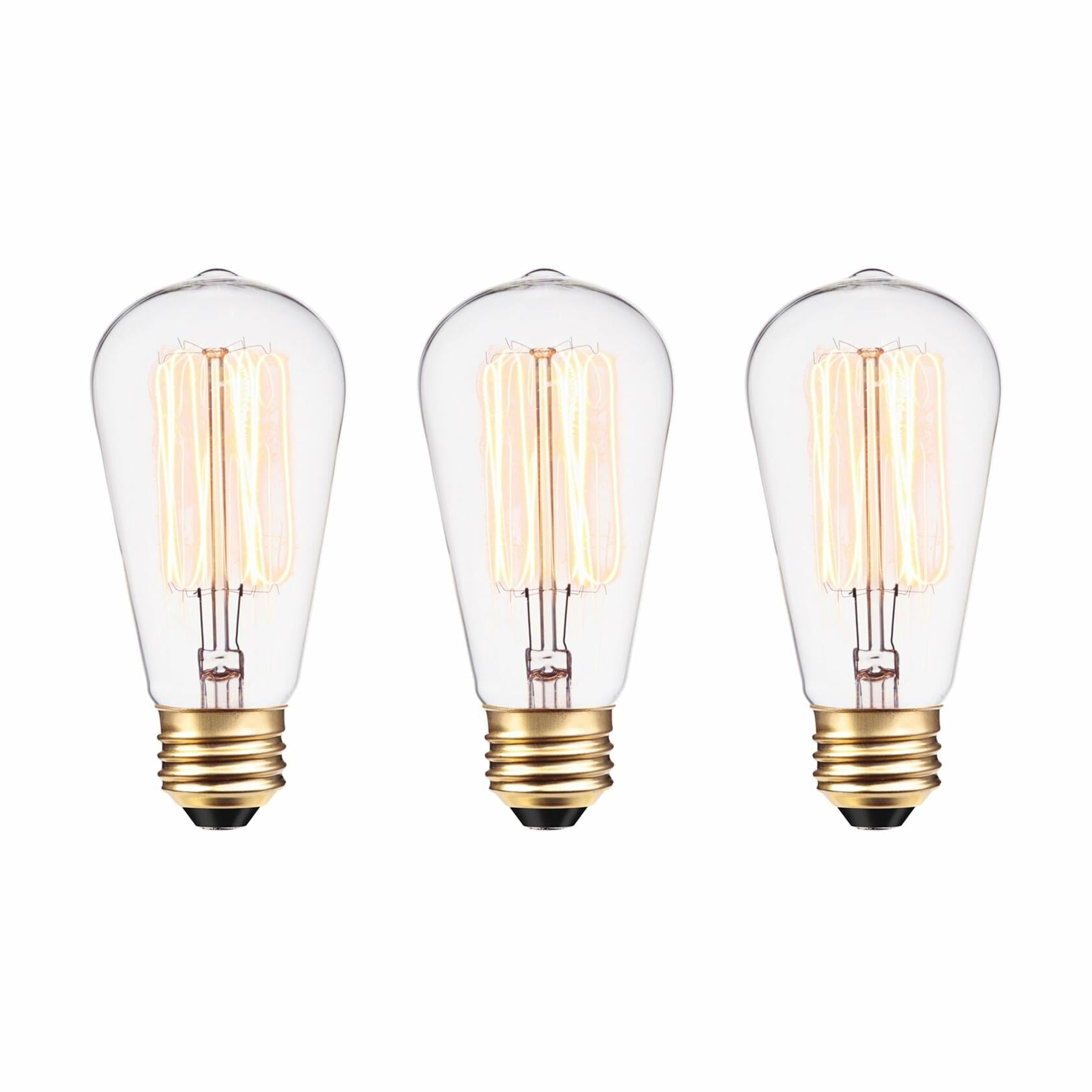 Globe Electric 31321 Vintage Designer Light Bulb, 3 Count (Pack of 1), Cool White