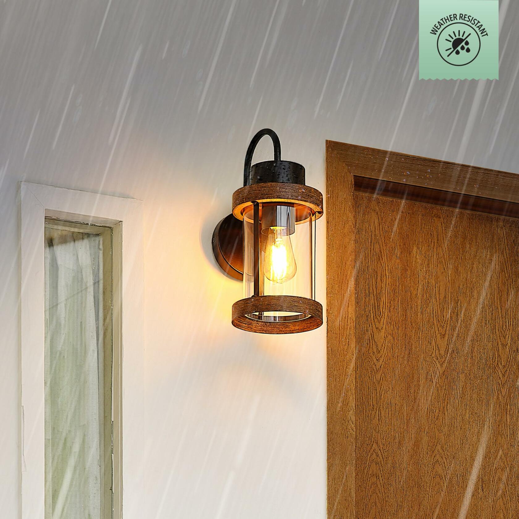 Globe Electric 60000026 1-Light Outdoor Wall Sconce, Matte Black, Shade, Outdoor