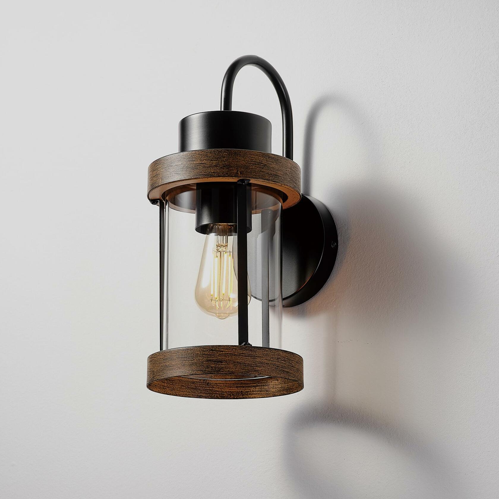 Globe Electric 60000026 1-Light Outdoor Wall Sconce, Matte Black, Shade, Outdoor