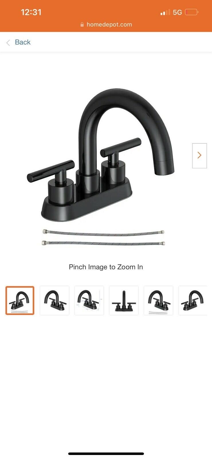 Cartway 4 in. Centerset 2-Handle High-Arc Bathroom Faucet Matte Black